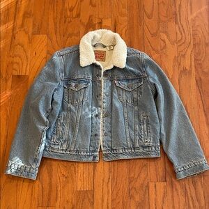 Levi's Light Blue Denim Jacket with Sherpa Collar